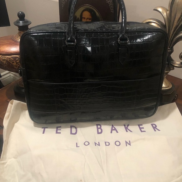 COPY - Ted Baker Fabian Croc-embossed Leather Document Bag - Picture 3 of 5